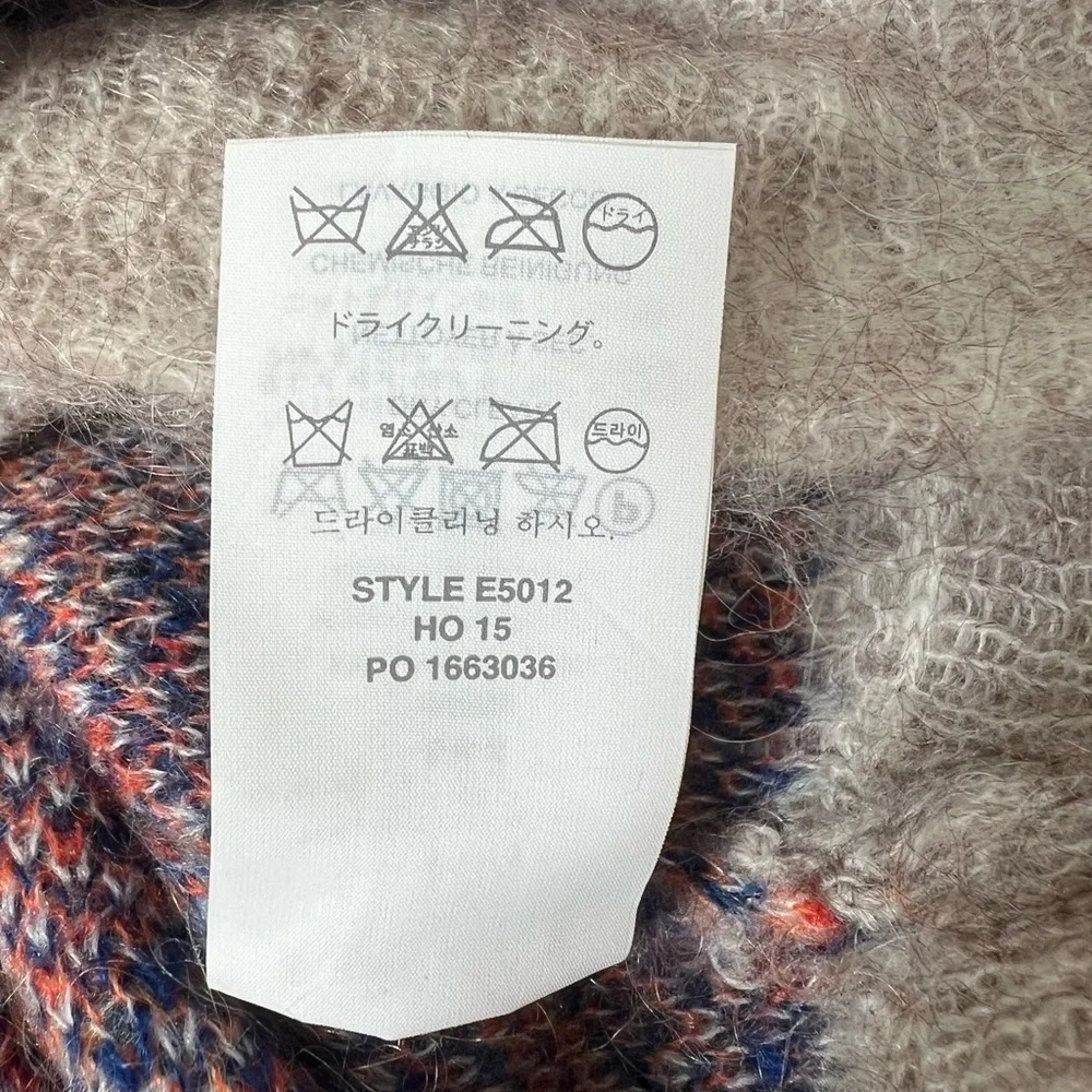NWT J. Crew Brushed Wool/Mohair Blend Crewneck Plaid Sweater, Blue/Cream, XS - Picture 7 of 7